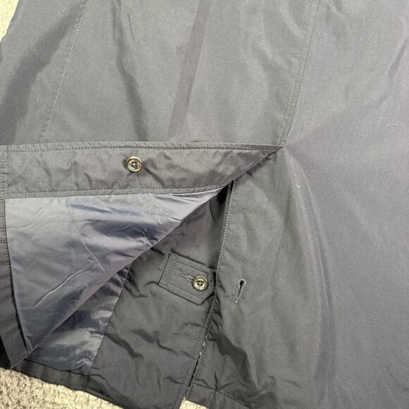 Polo Ralph Lauren Trench Coat Mens L Navy Blue Long Overcoat Full Zip Insulated - Picture 12 of 14